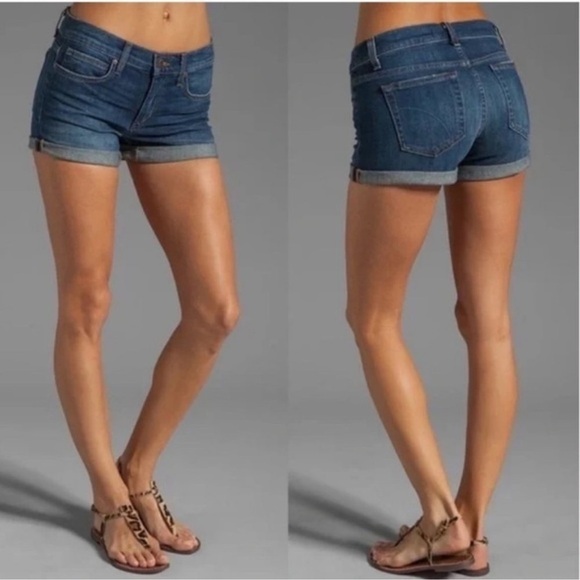 Joe’s Jeans Blue Denim Melodie Cuffed Jean Shorts 28 - Picture 1 of 8
